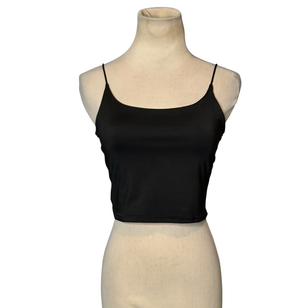 Black fitted crop minimalist tank top size Medium